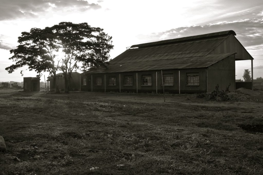 Morning at the old railroad yard that currently houses Kasese Humanist Primary School
